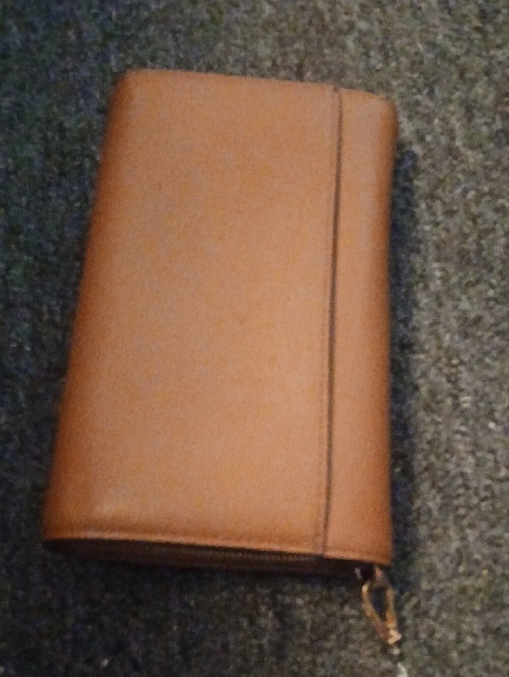 Michael Kors Brown Leather Trifold Card Holder with Gold Logo